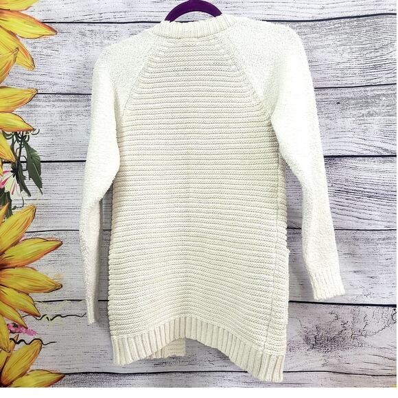 Cat & Jack White with Gold Sparkle Accent Open Cardigan Sweater Sz. Girl's 10/12 - Picture 8 of 8